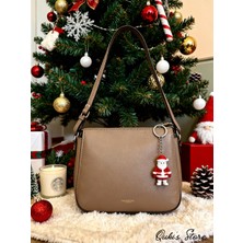 Qukis Store Örgü Desenli Noel Baba Anahtarlık ve Çanta Charmı, 1 Adet