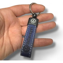 Stilix Garage Volkswagen Yazılı ve Logolu Anahtarlık Termo Deri  (Lacivert)