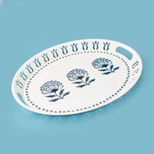 Evidea Kitchen Blue Flower Tepsi - Renkli - 50X38 cm