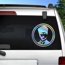 Sticker Dizayn Atatürk Silüet Sticker - Araba Oto Motosiklet Karavan Cam Sticker - 00069