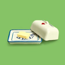 Evidea Kitchen Bold Heart Tereyağlık ve Peynirlik - Renkli - 15x9 cm