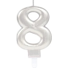 LTG Nova Çocuk 8 Rakam Mum Gümüş Renk