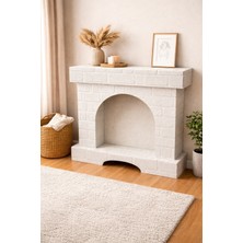 Prigo Beyaz Kiremit Dokulu Karton Şömine Modern Dekorasyon İçin Zarif Görünüm Sunar