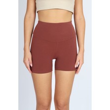 Softandbasic Bıker Kiremit Kısa Premium Kumaş Yoga-Spor-Günlük Rahat Tayt