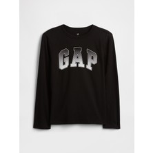 Gap Erkek Çocuk Siyah Grafik Baskılı T-Shirt