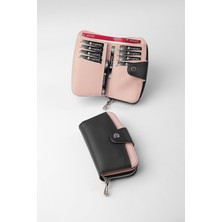 Cengiz Pakel Daily Kadın Orta Boy Cüzdan - 65311 - Siyah/pudra