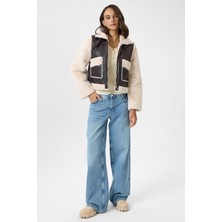 Tiffany & Tomato Çift Cepli Deri Peluş Mont