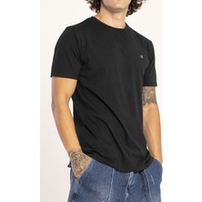 Norfolk Vıgo %100 Pamuk Oval Kesim Bisiklet Yaka Basic Tişört Beyaz