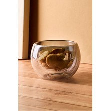 Perotti Cidar Füme Çift Cidarlı 300 ml Kase Dekoratif Çok Amaçlı Ergonomik Organizer