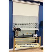 Volper Mekanik  VP1020 Çift Mekanizmalı Lazer Kesim Tül ve Stor Perde Sütlü Kahverengi Renk