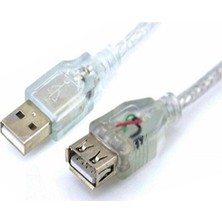 Gaman 1.5 Metre Şeffaf USB Kablo Uzatma / Dişi USB - Erkek USB