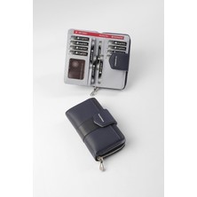 Cengiz Pakel Lora Orta Boy Kadın Cüzdan - 65317 - Lacivert/buzmavi