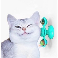 İlk El Grup Pet Malzemeleri Vantuzlu Fırıldak Toplu Dönen Şeffaf Depo Tasarım Interaktif Kedi Oyuncağı