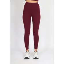 Softandbasic Slım Fit Toparlayıcı ve Esnek Bordo Premium Kumaş Spor Günlük Rahat Tayt