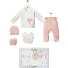 Nexvora Kalp Desenli Kutulu 5’li Set Yenidoğan Hastane Çıkışı Seti 3 Ay