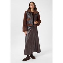 Tiffany & Tomato Çift Cepli Deri Peluş Mont