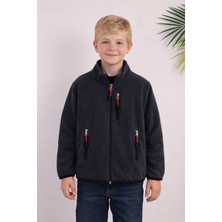 Monox Çocuk Lastik Manşetli Fermuarlı 3 Cepli Unisex Polar Ceket