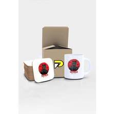 Catzilla Komik Kedi Tasarımlı Baskılı Kupa Bardak Seti, Eğlenceli Özel Hediye Mug