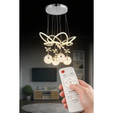 Lotus Krom 5 Toplu Kumandalı Lüks Akgül Avize