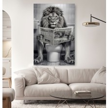 Özkacar Group Wc Komik Aslan Restorant Cafe  Ev Duvar Salon Dükkan Dekarasyon Kanvas Tablo