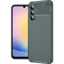 Techno Guru Samsung Galaxy S25 Fe Kılıf Karbon Desenli Şık Darkon Premium Silikon Kapak-Yeşil