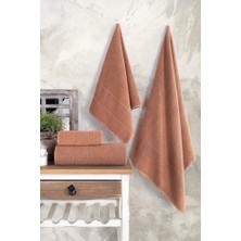 Tekstil | 50X90-70X140 cm 4'lü Banyo Havlu SETI,%100 Pamuklu Havlu Takımı Kiremit