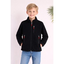 Monox Çocuk Lastik Manşetli Fermuarlı 3 Cepli Unisex Polar Ceket