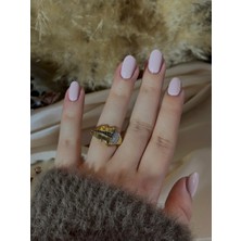 Twılıght Siyah Zirkon Taş Detaylı Altın Kaplama Yüzük