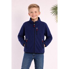 Monox Çocuk Lastik Manşetli Fermuarlı 3 Cepli Unisex Polar Ceket
