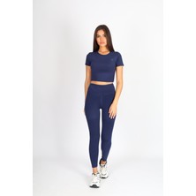 Softandbasic Slım Fit Toparlayıcı ve Esnek Lacivert Premium Kumaş Spor Günlük Rahat Tayt