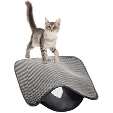 Kedi Tuvalet Önü Kum Toplayıcı Temizleyici Elekli Gri Paspas