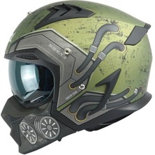 Axxis Motosiklet Kaskı Hunter Sv Toxic C6 Mat Yeşil Sport Moduler Kask Off-Road