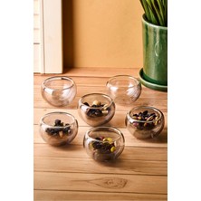 Perotti Füme 6'lı Çift Cidarlı 50 ml Lokumluk Çok Amaçlı Sosluk Çerezlik Organizeri