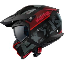 Axxis Motosiklet Kaskı Hunter Sv Block B5 Mat Kırmızı Sport Moduler Kask Off-Road