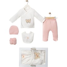 Nexvora Kelebek Desenli Kutulu 5’li Set Yenidoğan Hastane Çıkışı Seti