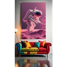 Özkacar Group Çiçek Koparan Astronot V1 Ev Duvar Salon Güzellik Salonu Ofis Dükkan Dekorasyon Kanvas Tablo
