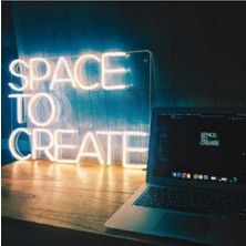 Space To Create Yaratıcı Alan Kreatif Ofis Neon LED Işık Gece Lambası