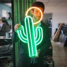 Kaktüs Neon LED Işık Gece Lambası 60 cm