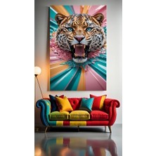 Özkacar Group Renkli Vahşet 1 Ev Duvar Salon Güzellik Salonu Ofis Dükkan Dekorasyon Kanvas Tablo