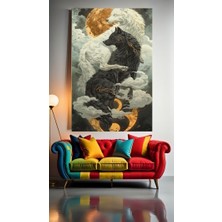 Özkacar Group Çifte Kurtlar 4 Ev Duvar Salon Güzellik Salonu Ofis Dükkan Dekorasyon Kanvas Tablo