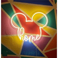 Mickey Home Neon LED Işık Çocuk Odası Gece Lambası 45 cm