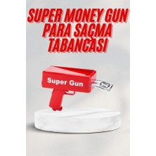 Bi Seyyar Kırmızı Parti Oyuncağı Para Saçma Fırlatma Tabancası Makinesi Super Money