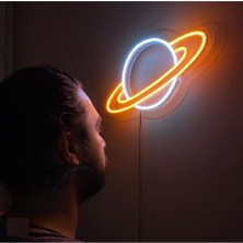 Satürn Neon LED Gece Lambası 45 cm