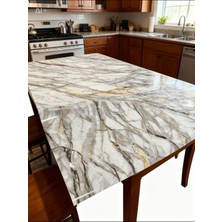 Çiftçi Plasmar Mermer Desenli - Şık Kalın Desenli Pvc 1,2 mm Masa Örtüsü