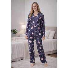 Pemilo Kadın 0472 Süet Uzun Kol Pijama Takımı