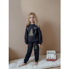 Yiğit Butik Yılbaşı Baskılı Kız Çocuk Alt Üst Takım
