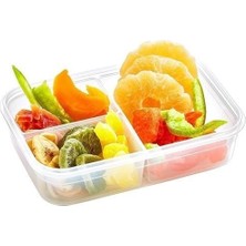 Marsilyan 3 Bölmeli Kilitli Kapaklı 1 Litre Erzak Saklama Kabı LC-510