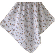 Nexvora Bebek Müslin Battaniye Havuçlu Tavşan Desenli (0-12 Ay) Çok Amaçlı Örtü