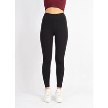Softandbasic Siyah Toparlayıcı Kadın Premium Kumaş Yoga-Spor-Günlük Rahat Tayt
