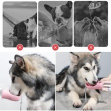 İlk El Grup Taşınabilir Mama Hazneli Evcil Hayvan Suluğu Seyahat Kabı Kilitlenebilen Su Sızdırmaz 380ML